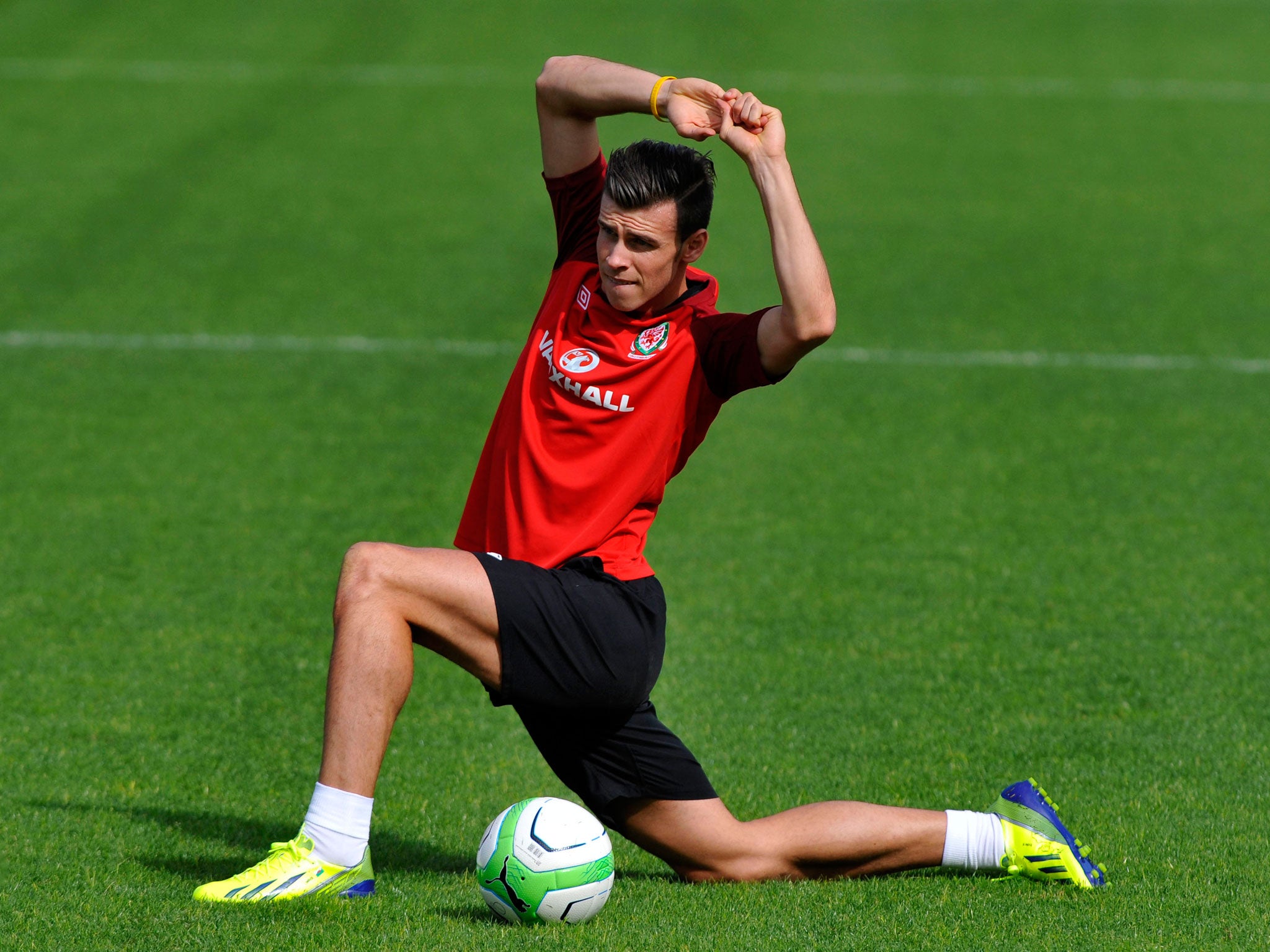 Gareth Bale trained with the Wales team earlier today