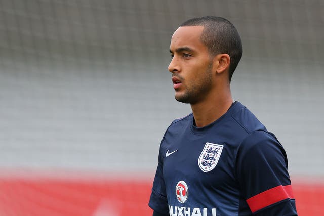 Theo Walcott in training for England