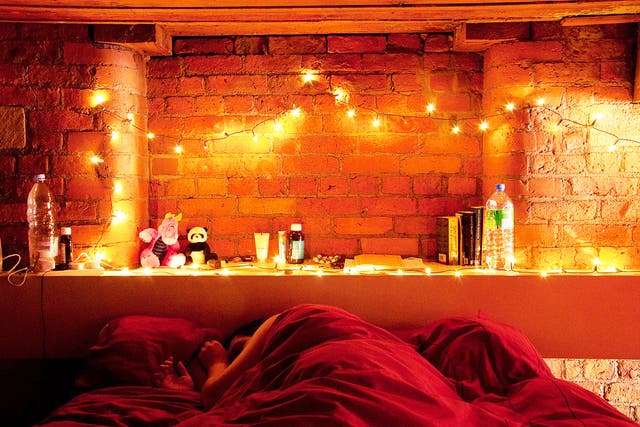 <p>Nothing transforms an unwelcoming room into an inviting one as quickly and effectively as <strong>fairy lights</strong> do. You’ll be amazed at the change a few twinkly LEDs can make!</p> 
<p><a href="http://www.lights4fun.co.uk" target="_blank"><font color="red">Lights4Fun</font></a> have simple strings of warm white lights for £2.99 and festive flashing ones in all the colours of the rainbow.</p>
<p>Pricier options can be found at <a href="http://www.thefairylightcompany.co.uk/" target="_blank">The Fairy Light Company</a>- their natural leaf lights will add rustic chic to your decor but cost £18 for twenty. One for the Christmas list?</p>
<p>It's possible to make your own: boil up leaves in a pan with half a cup of laundry detergent, leave them to simmer for about two hours, transfer them to a tub of cold water, then gently rub the outer layer off with a paintbrush. Leave the skeletons to dry for an hour or so before wrapping them around some plain LED lights using double sided tape and ribbon.</p>

Another idea is to find cheap lampshades and customise them with bows, buttons and your own print designs.