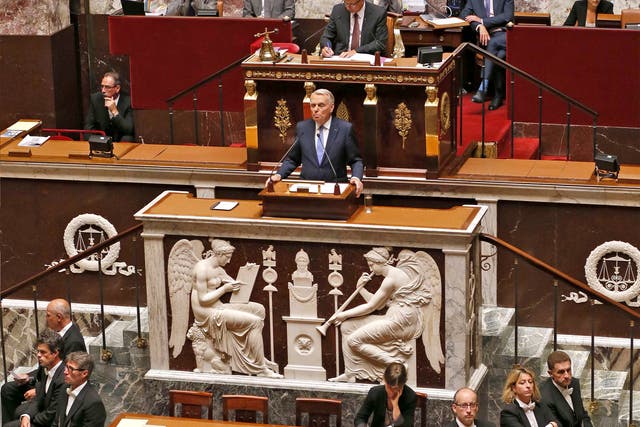 Prime Minister Jean-Marc Ayrault addresses the French National Assembly on Syria