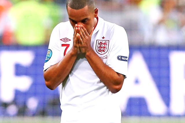 Theo Walcott, pictured responding to last year’s European Championship exit, has been typical of the national team’s fortunes of late