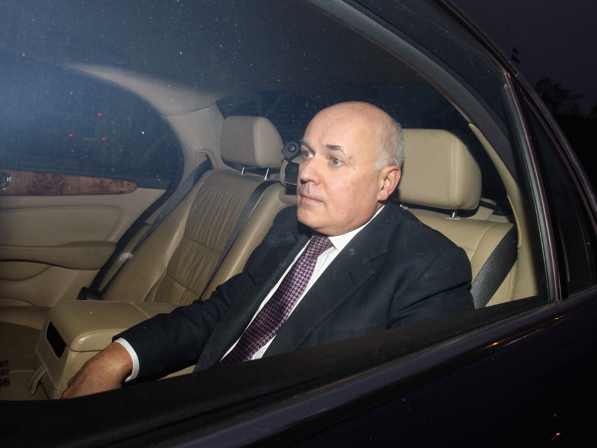 Iain Duncan Smith, leaves the Houses of Parliament on December 12, 2011 in London, England.