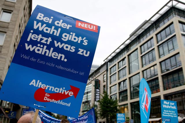 Alternative for Germany (AfD) has held protest marches as part of its election campaign