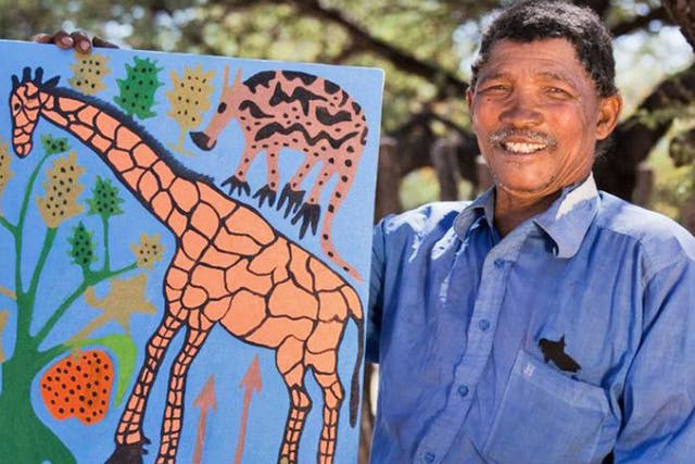 Xgaiga Qhomatca's 'Giraffe, aardvark and wild cucumber' will be on show at the Mall Galleries