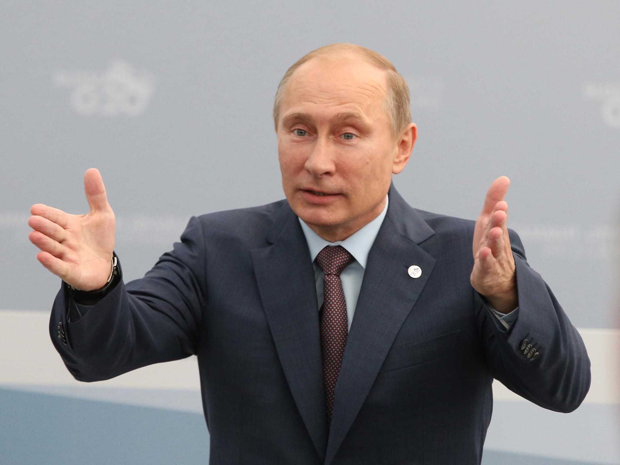 6 September 2013: An animated Russian President Vladimir Putin addressing business and trade union representatives during their meeting with the nations leaders at G20 summit in St. Petersburg, Russia