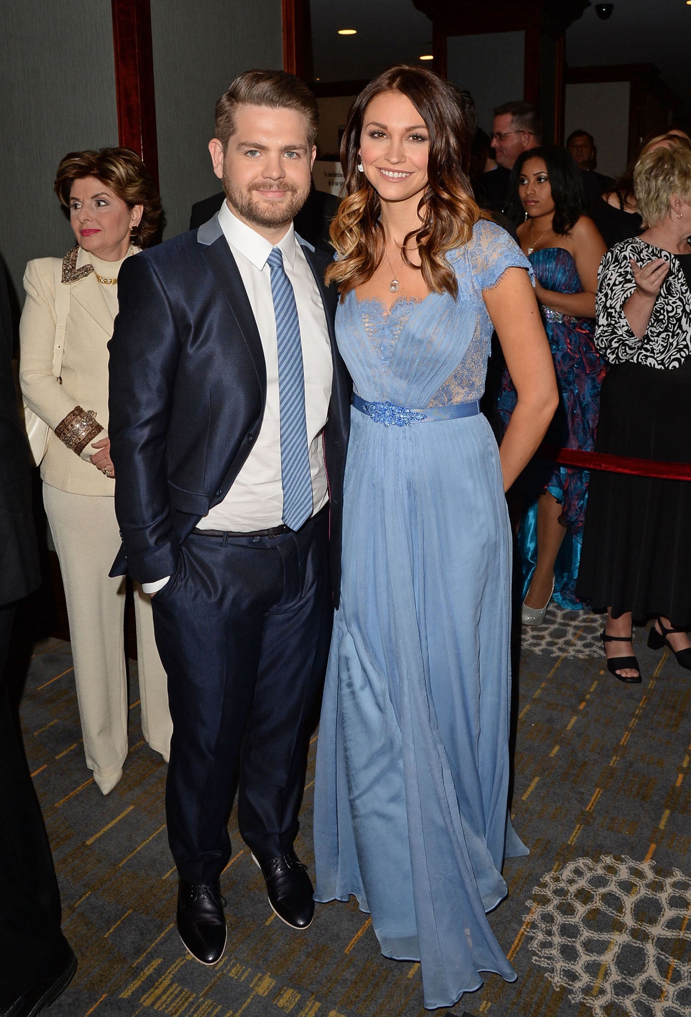 Jack Osbourne and his wife Lisa Stelly pictured in May: The couple have announced they suffered a 'late-term miscarriage' last week.