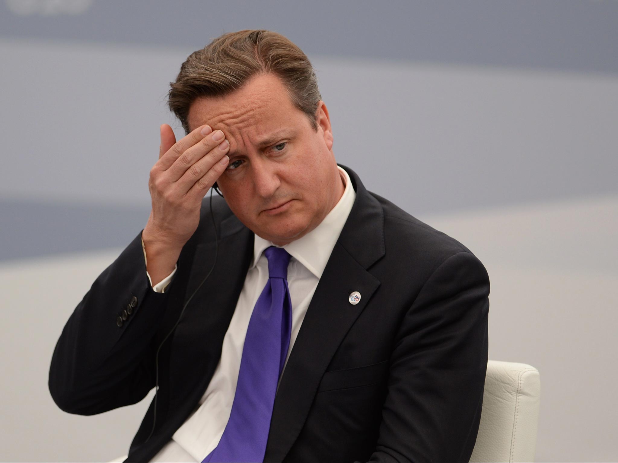 British Prime Minister David Cameron seems exasperated and irritated about Vladimir Putin's supposed snub