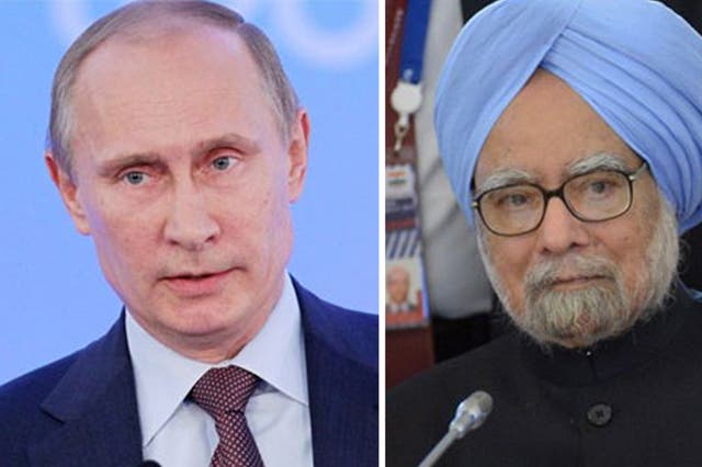 East vs West: Vladamir Putin, Momanhan Singh, David Cameron and Barack Obama