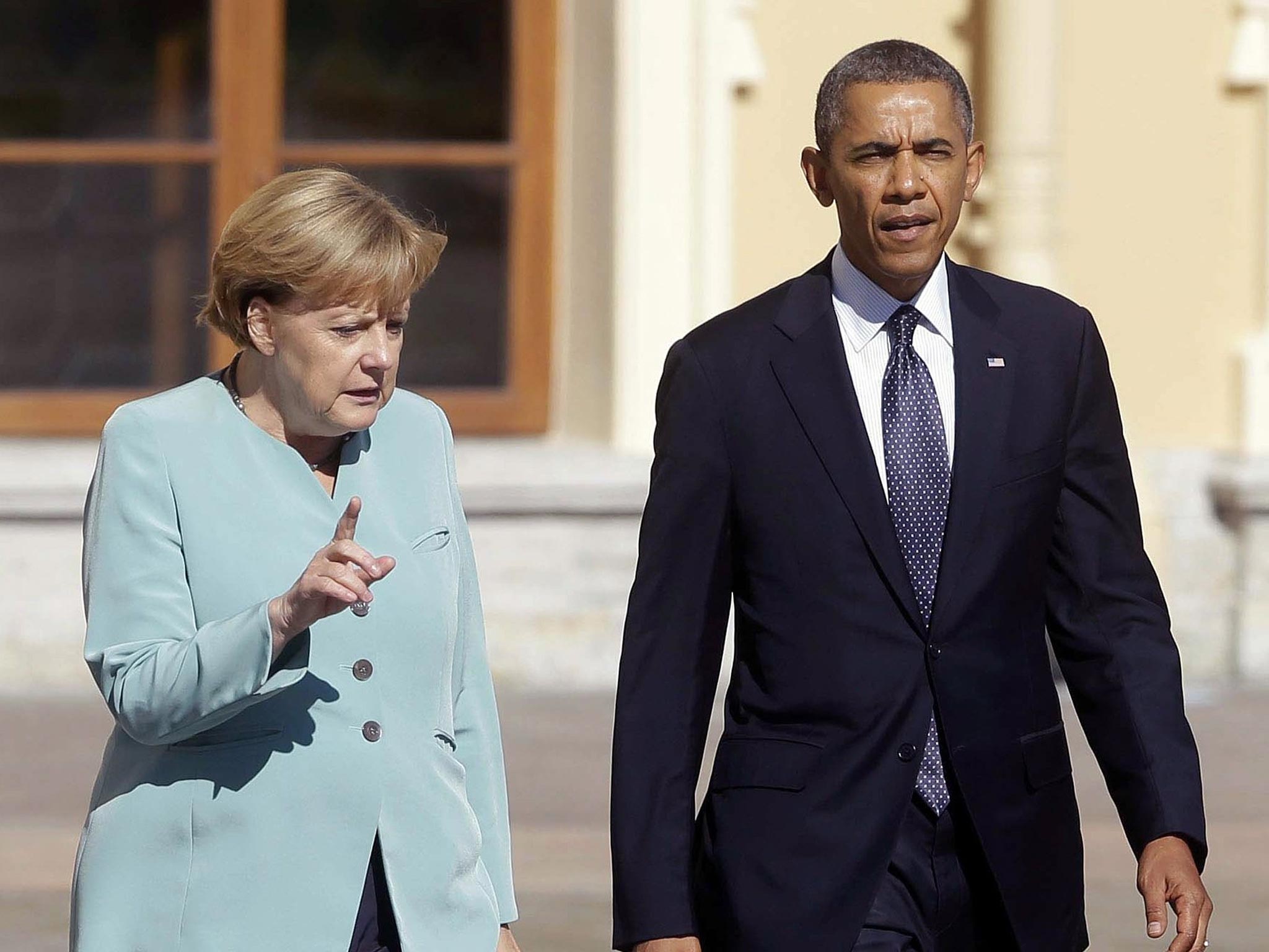 German Chancellor Angela Merkel and President Obama outside the G20 summit