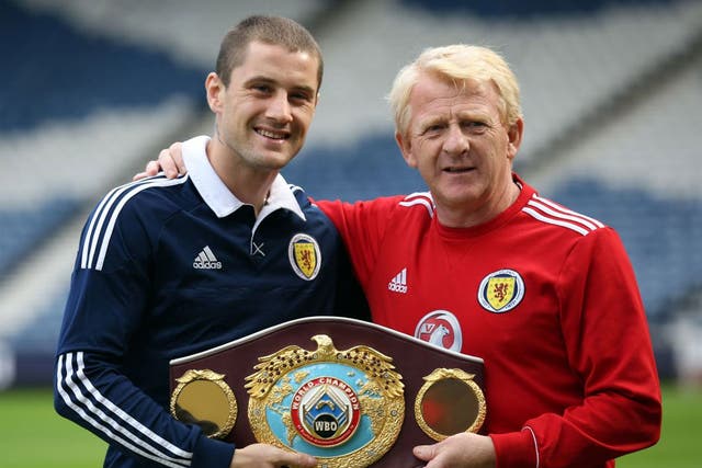 Ricky Burns (left) with Scotland manager Gordon Strachan at Hampden Park on Thursday