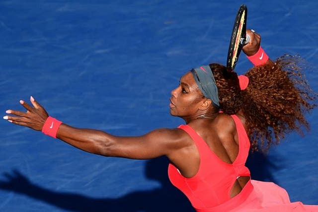 Pink lady: Serena Williams has not lost a set in the US Open and is the clear favourite to win today’s final