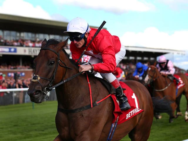 I’ve done it again: Johnny Murtagh wins the Haydock Sprint Cup for Tom Hogan on Gordon Lord Byron