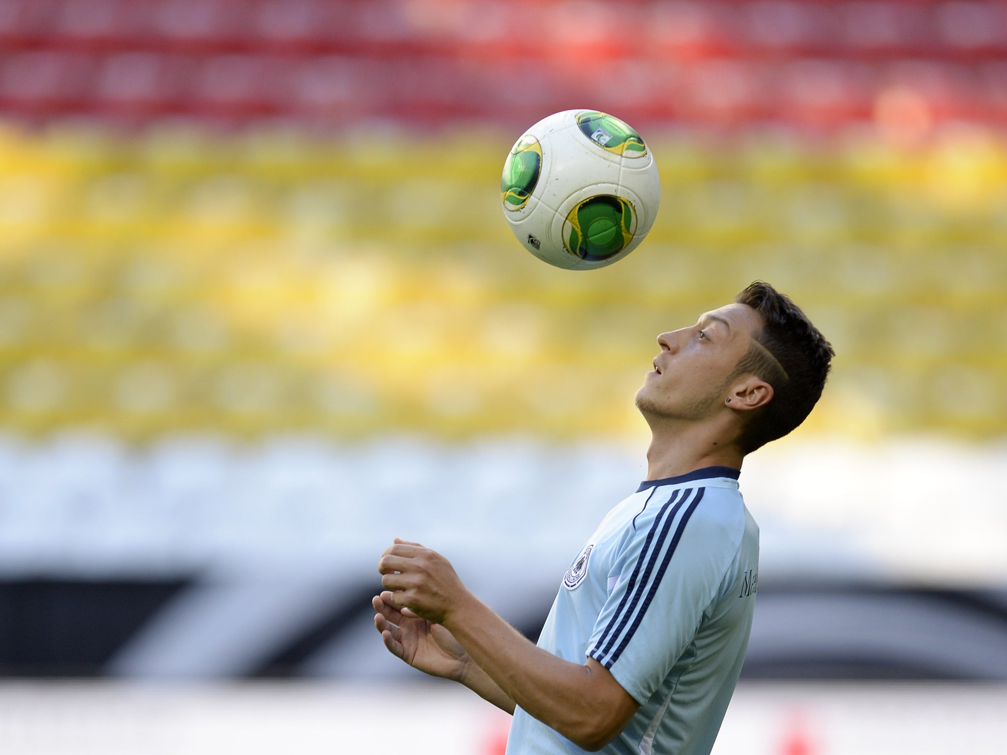 Mesut Ozil in training for Germany