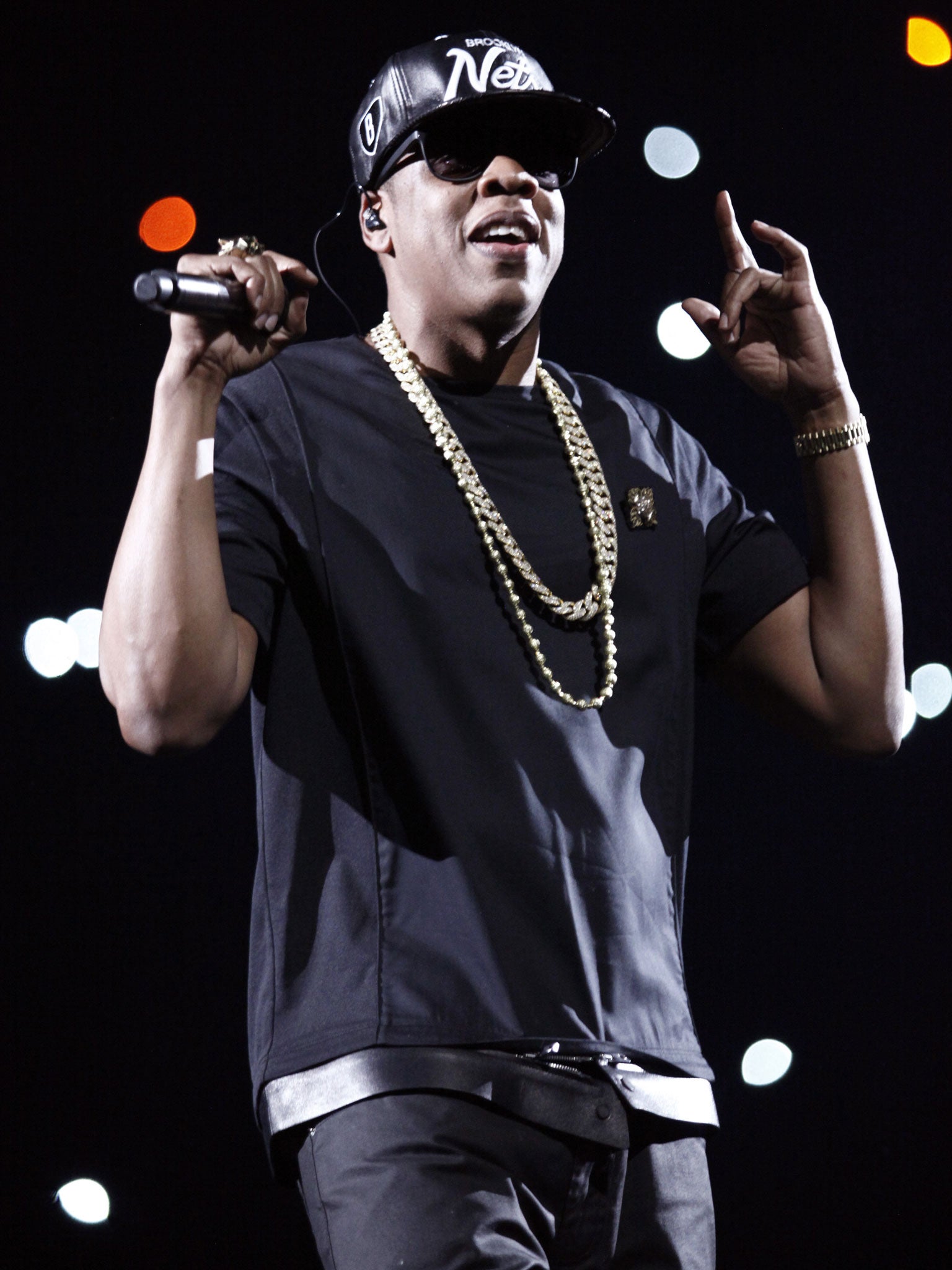 US rapper Jay-Z performing during a concert