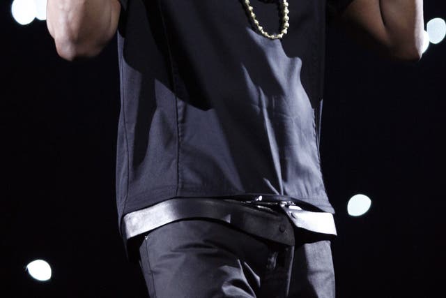 US rapper Jay-Z performing during a concert