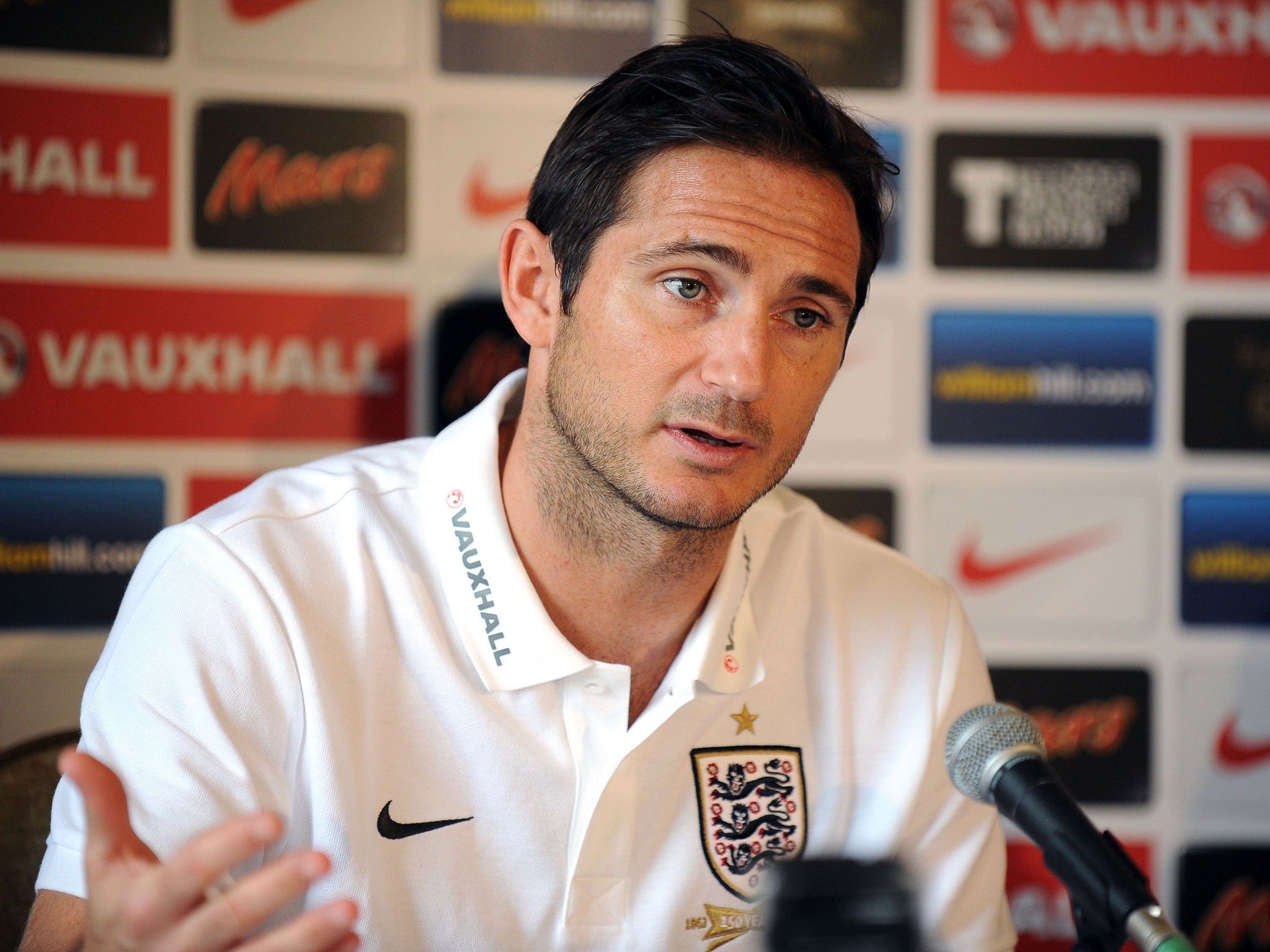 Frank Lampard speaking to the media in advance of a likely 100th England cap