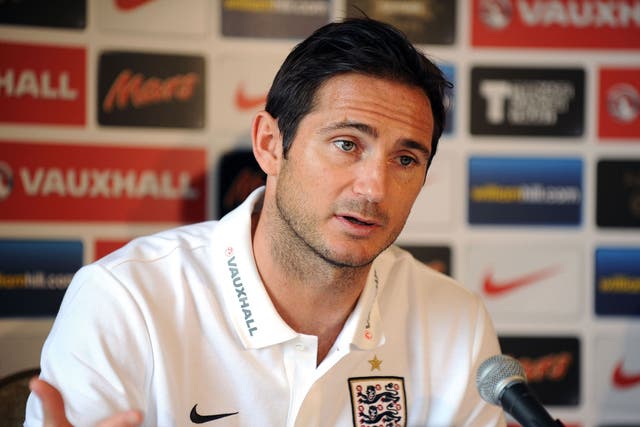 Frank Lampard speaking to the media in advance of a likely 100th England cap