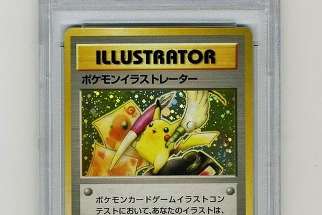 The Pikachu illustrator card is selling for $100,000