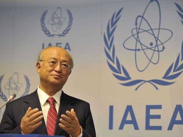 Director General of the International Atomic Energy Agency (IAEA) Yukiya Amano in Vienna, Austria. Diplomats say that Russia is pressing the UN atomic agency to report on the nuclear risk of air strikes on Syria