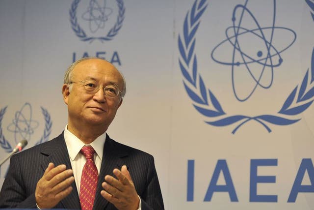 Director General of the International Atomic Energy Agency (IAEA) Yukiya Amano in Vienna, Austria. Diplomats say that Russia is pressing the UN atomic agency to report on the nuclear risk of air strikes on Syria