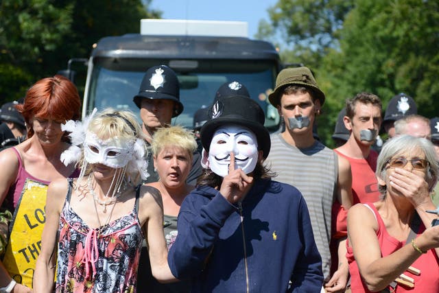 Protesters at Balcombe, Sussex