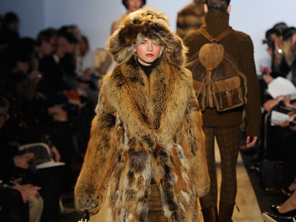 A model walks the runway at the Michael Kors Fall 2012 fashion show during Mercedes-Benz Fashion Week at The Theatre at Lincoln Center on February 15, 2012 in New York City.
