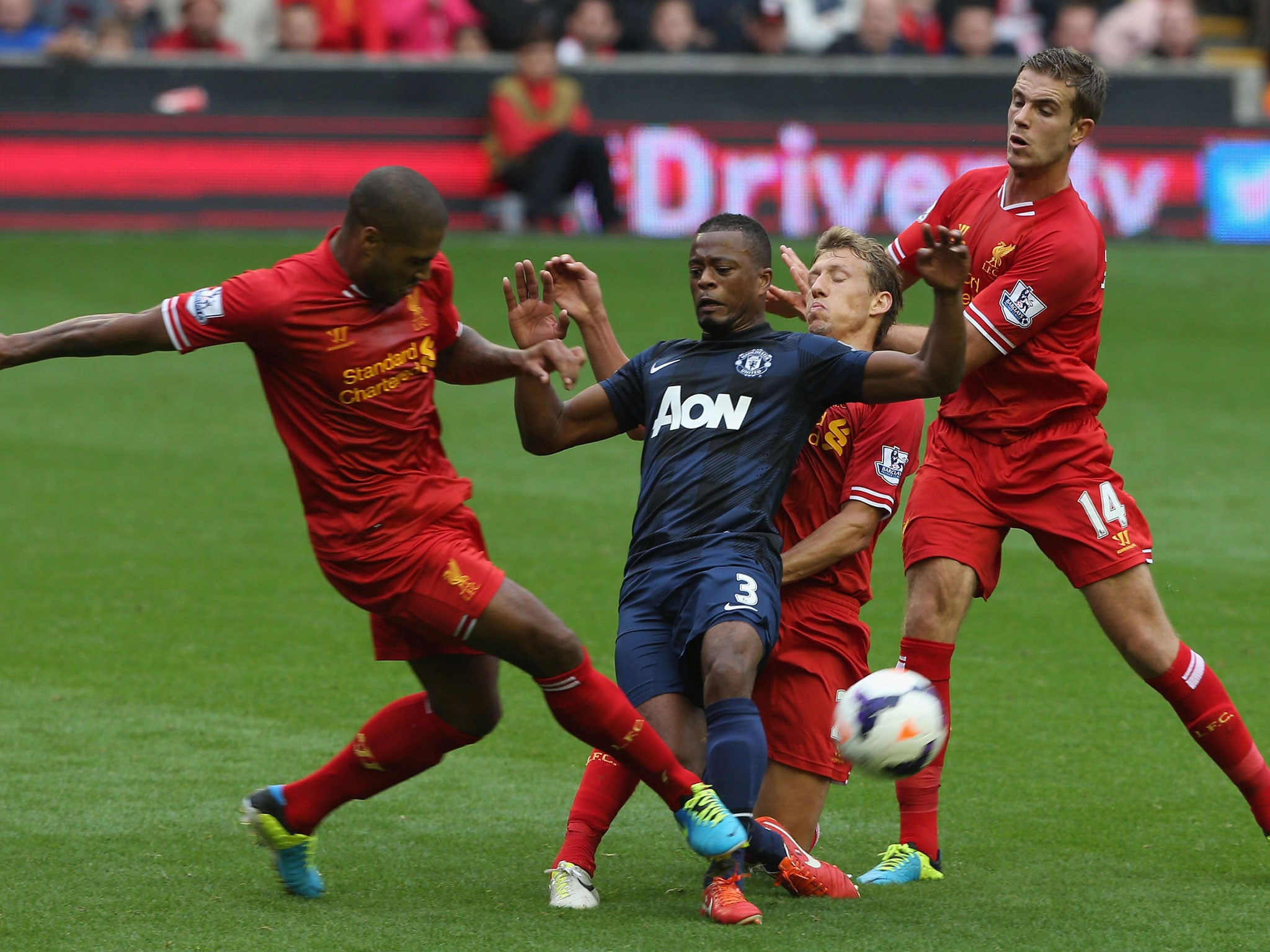 Johnson picked up the injury in this challenge on Patrice Evra