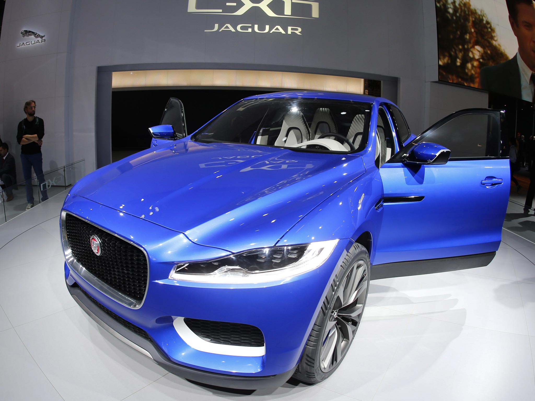 A Jaguar C-X 17 is presented on the first day of the 65th Frankfurt Auto Show in Frankfurt, Germany