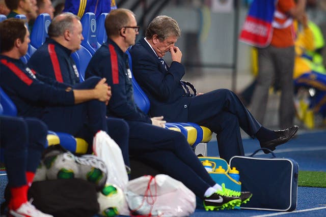 England manager Roy Hodgson feels the pressure last night