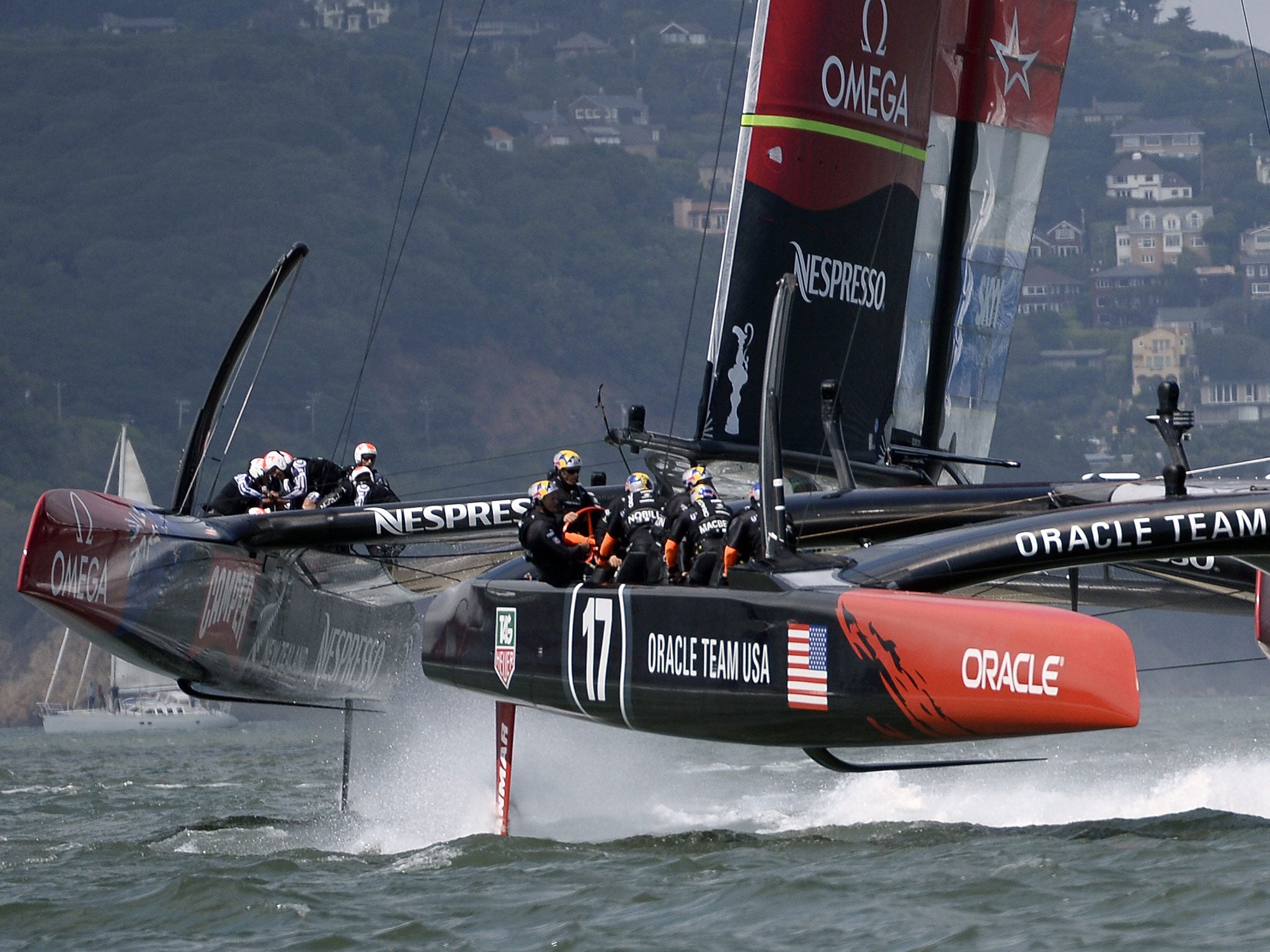 Oracle Team USA race against their gritty challengers from Emirates Team New Zealand