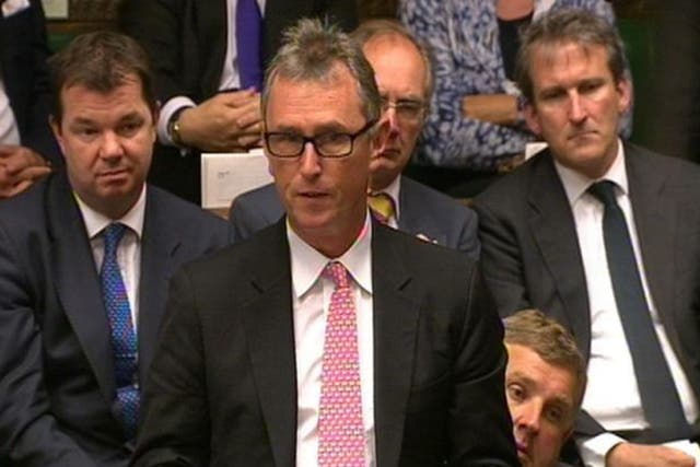 Nigel Evans makes a personal statement to MPs in the House of Commons