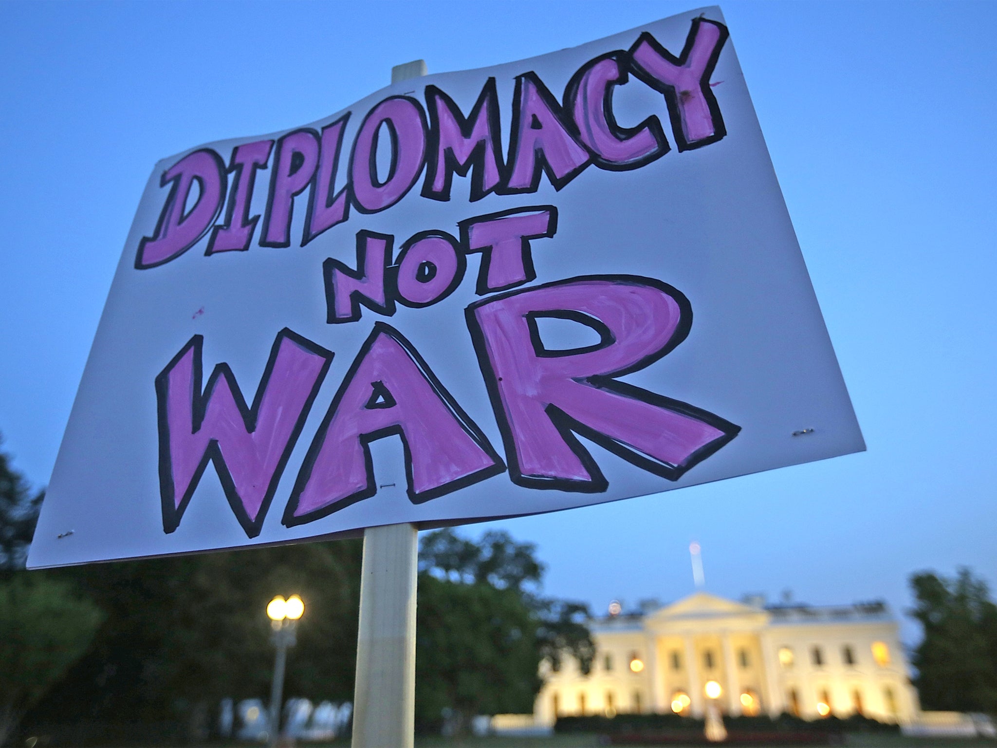 Protesters make their point outside the White House