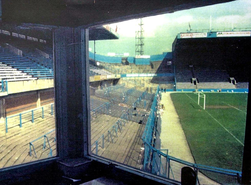 The view from the police control box at Sheffield Wednesday’s Hillsborough ground