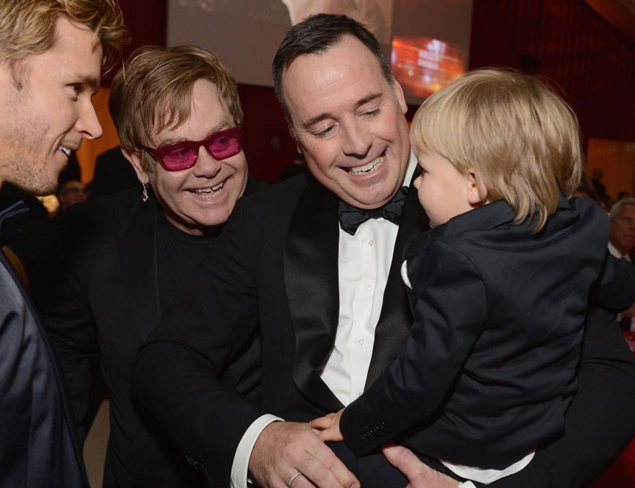 Tiny dancer: (from left) Elton John, David Furnish, and Zachary Furnish-John Michael