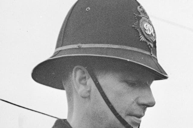 A 'Bobby' pictured in 1947. Senior police chiefs has questioned the future of bobbies on the beat