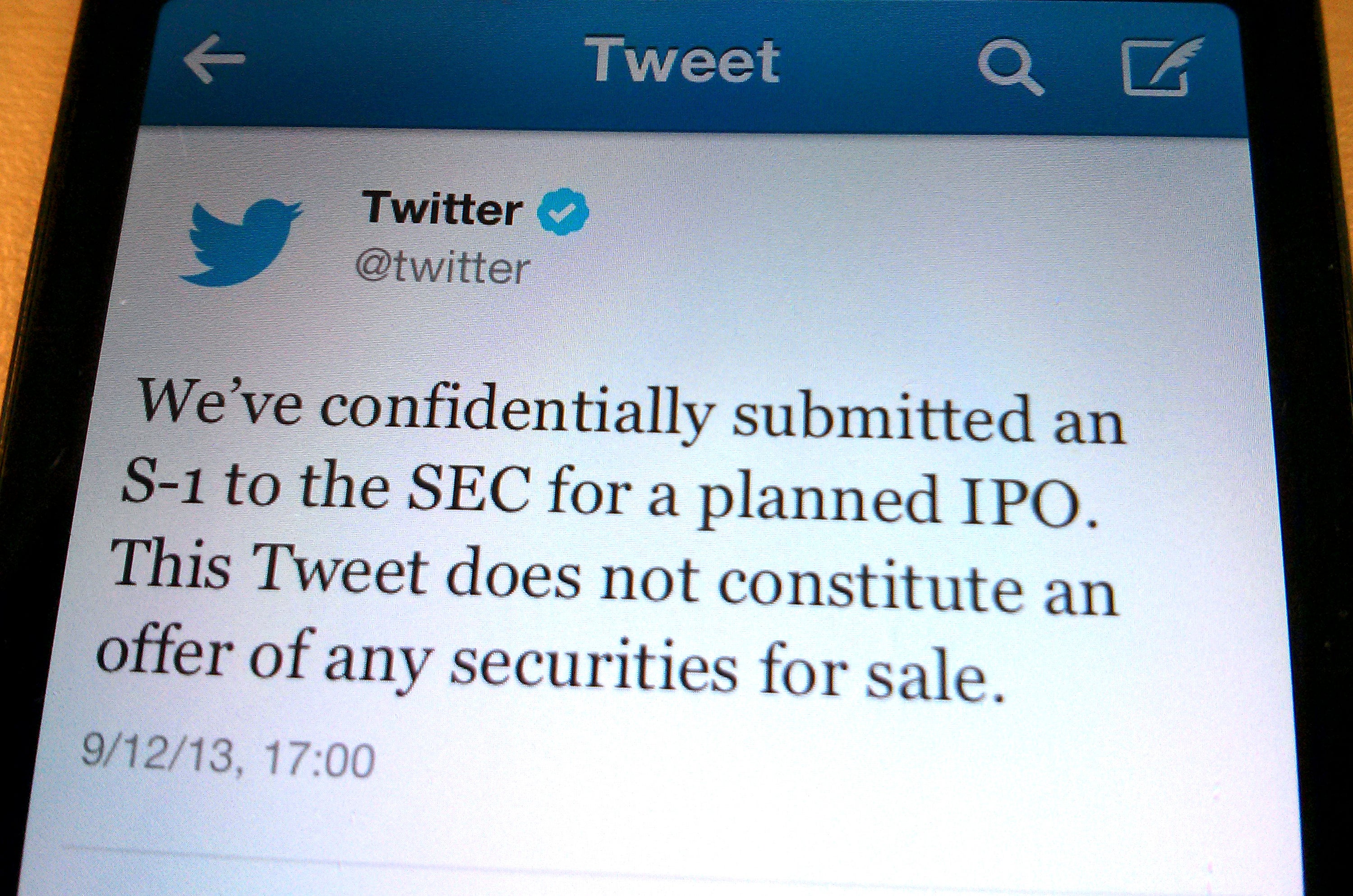 It started with a tweet: how the IPO filing was announced.