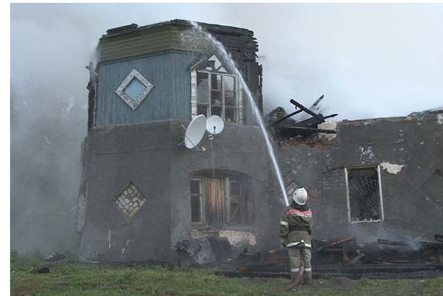 A psychiatric hospital was destroyed by fire in the Novgorod region town of Luka.