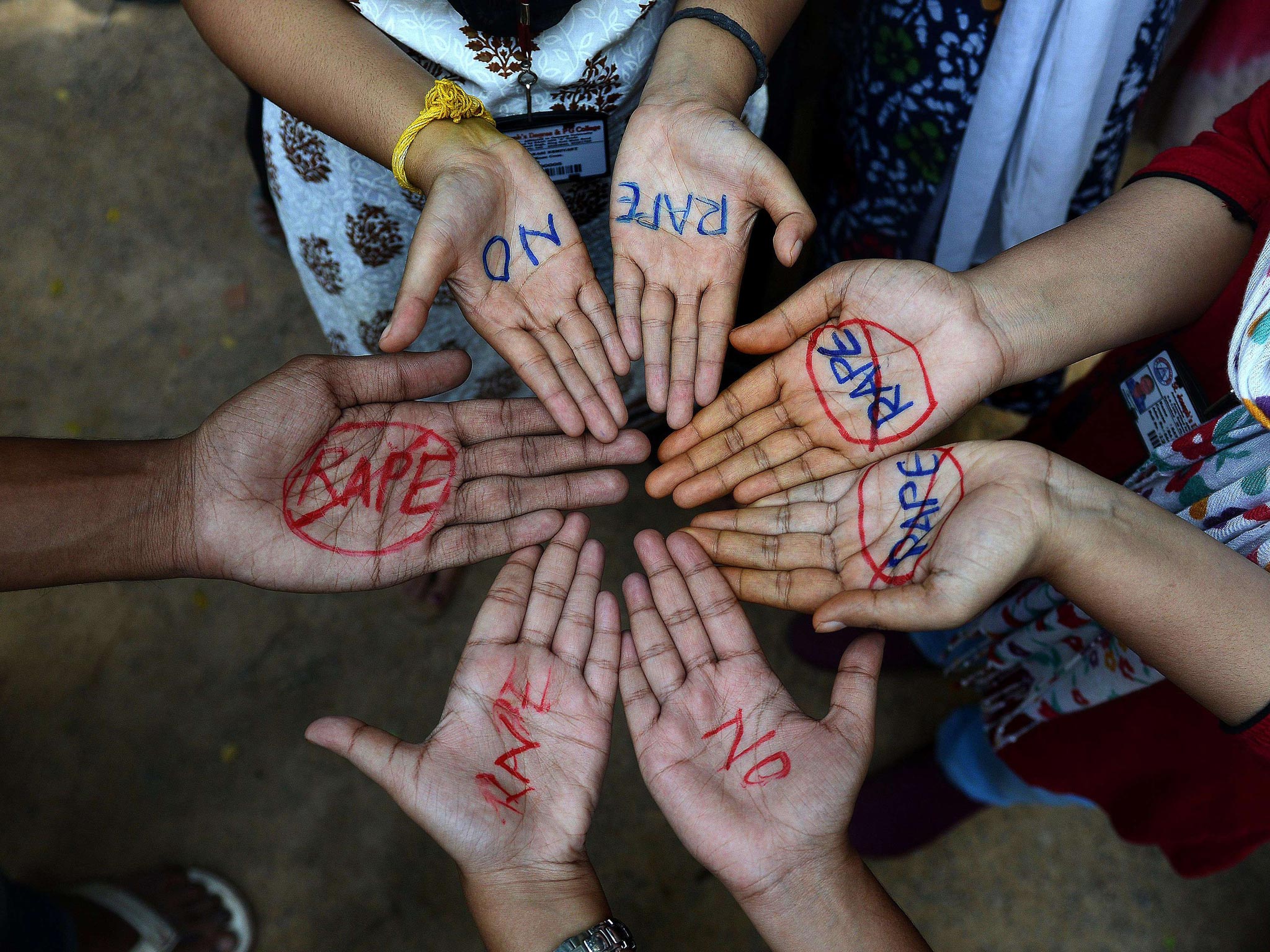 Indian students of Saint Joseph Degree college participate in an anti-rape protest in Hyderabad in September, 2013