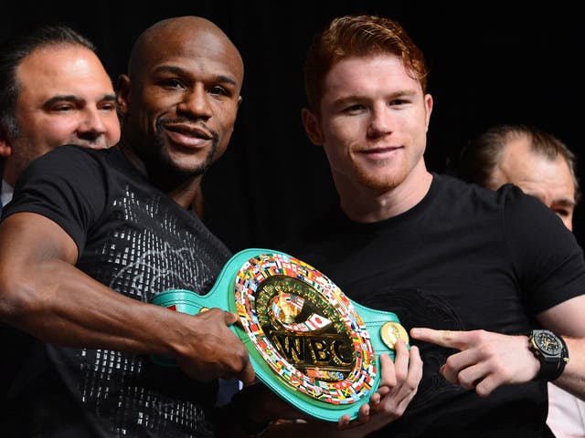 Floyd Mayweather and Saul Alvarez during their final press conference
