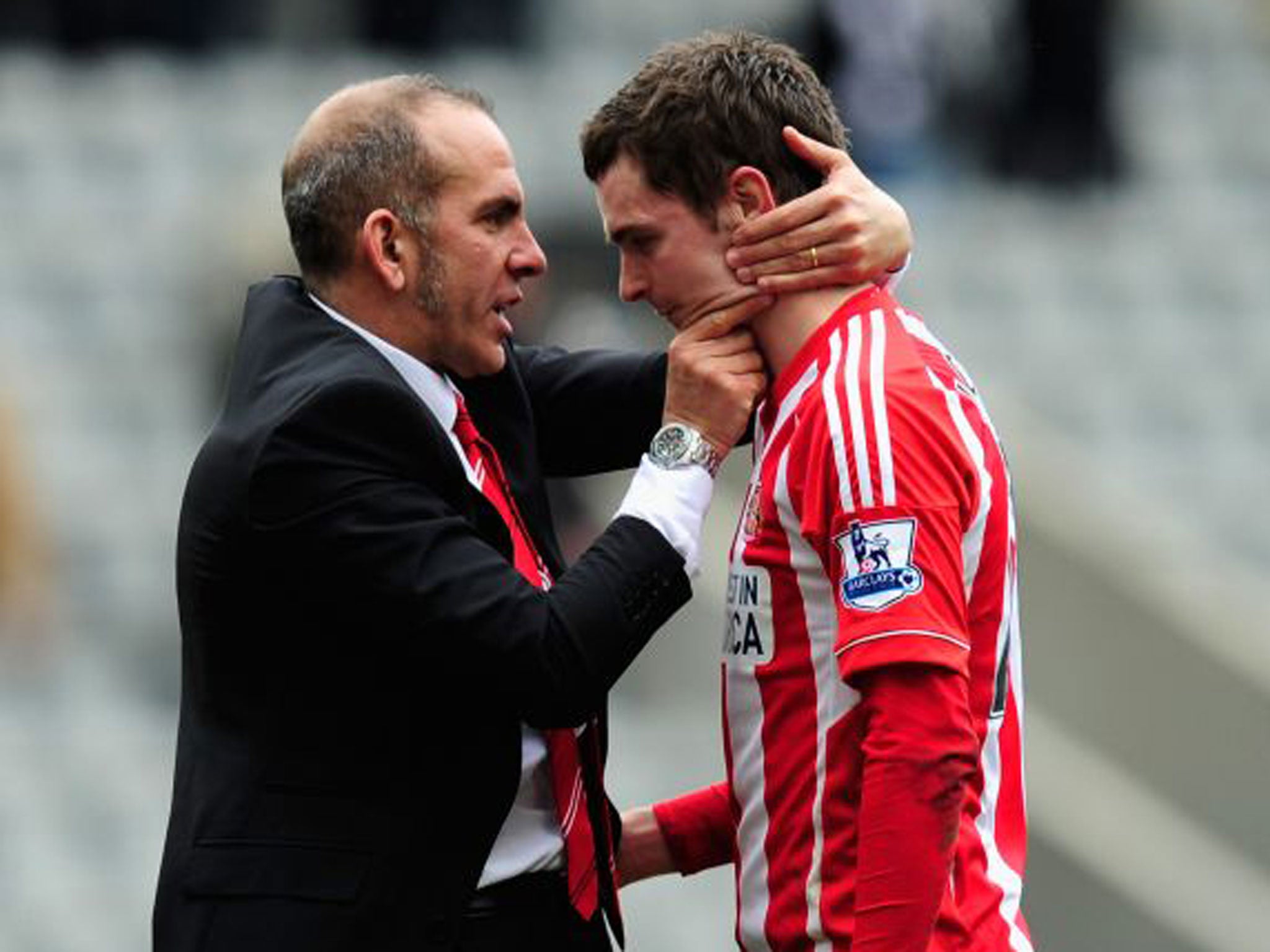 Paolo Di Canio has a sharp word with Adam Johnson