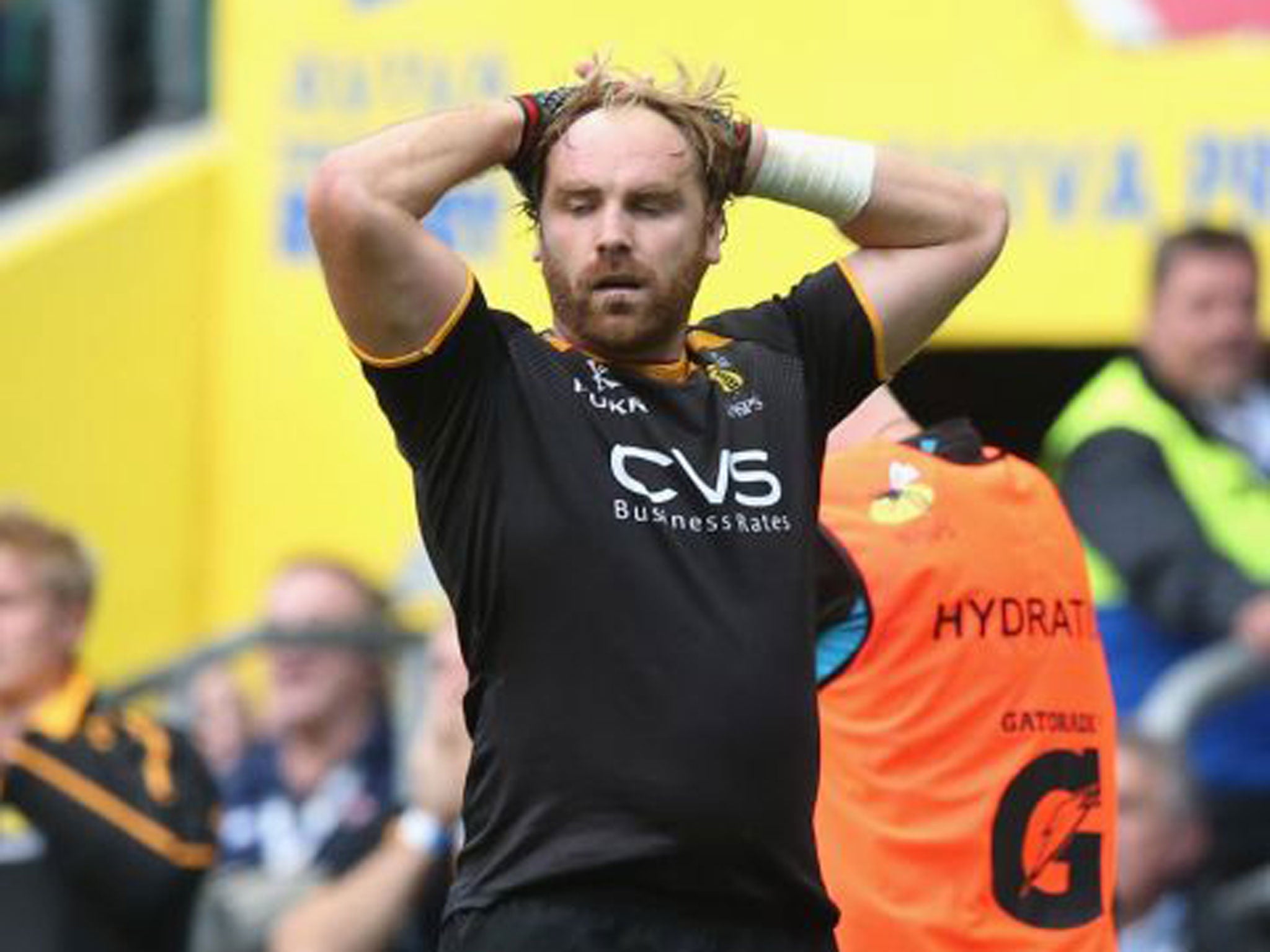 Andy Goode after missing his kick against Harlequins last weekend