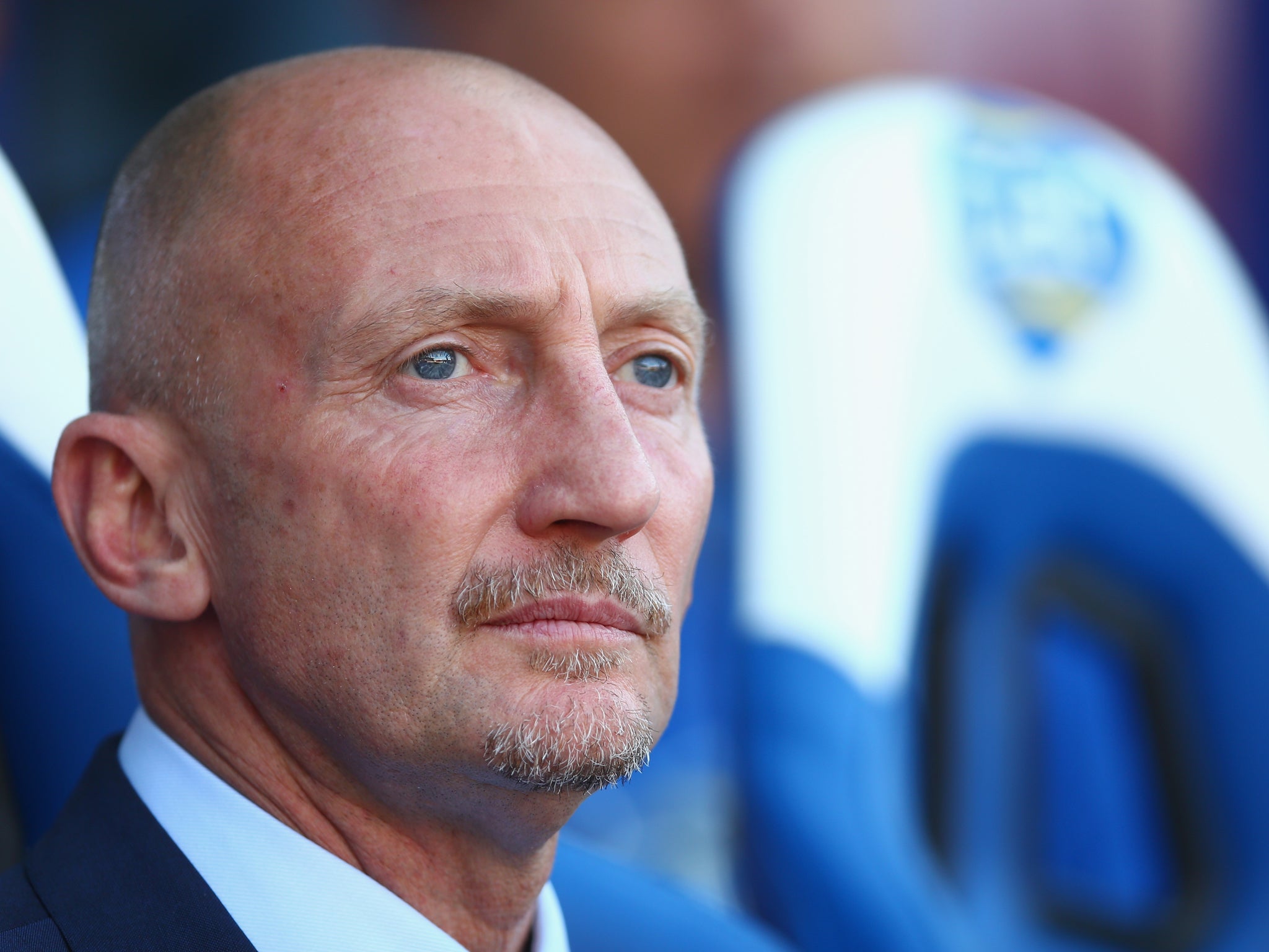 Ian Holloway was forced to watch his side face Manchester United from the stands