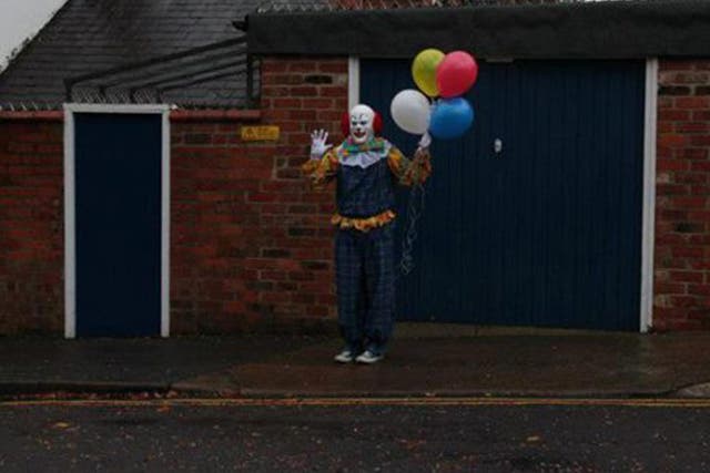 The Northampton clown spotted with some balloons