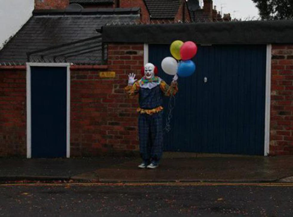 The Northampton clown spotted with some balloons