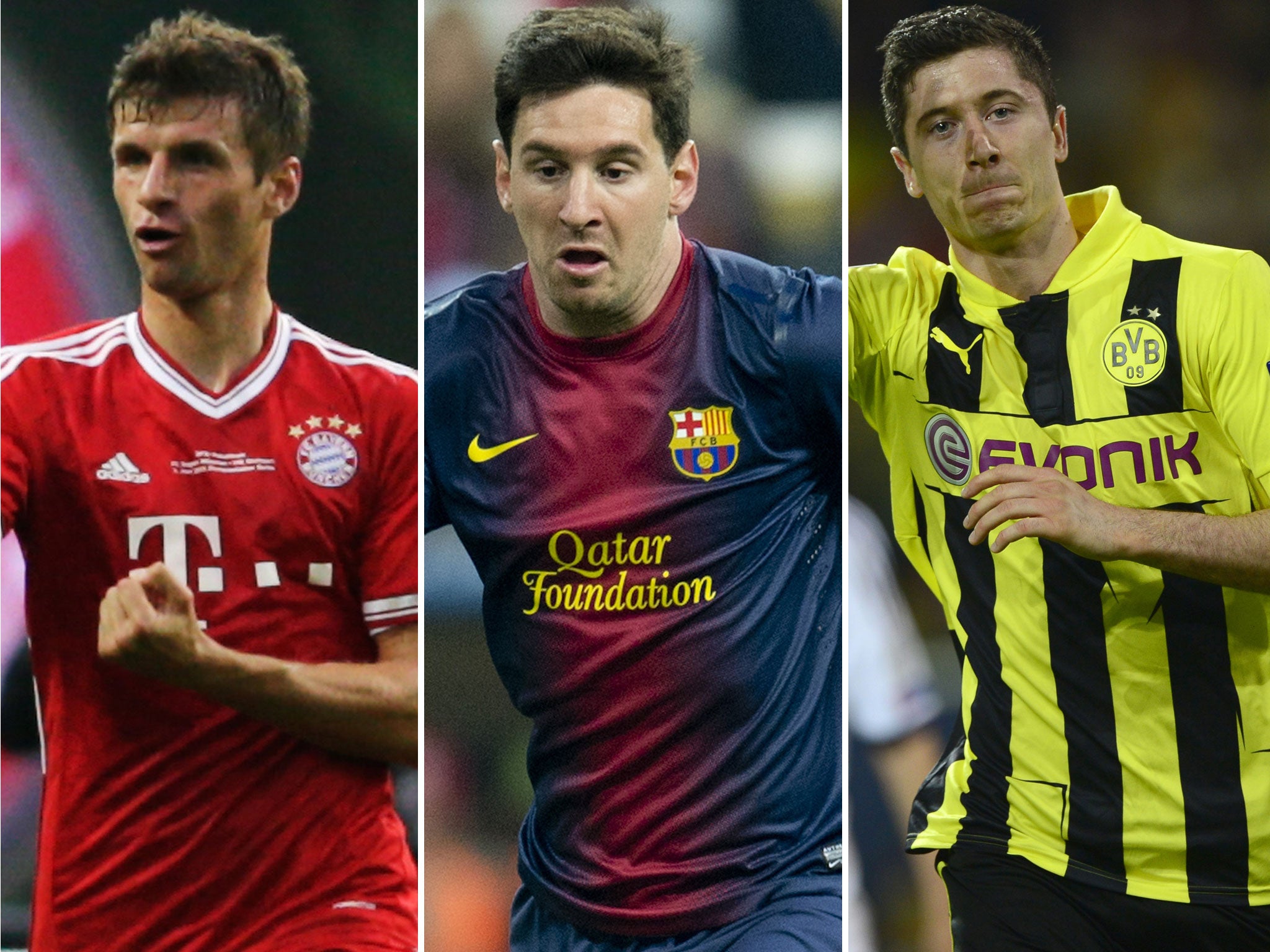 Spot the traditional striker: Thomas Müller; Lionel Messi; Robert Lewandowski