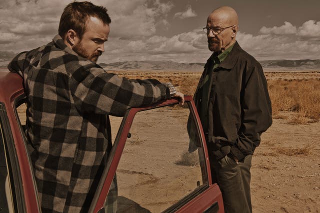 The calm before the storm: Aaron Paul (left) and Bryan Cranston in Breaking Bad