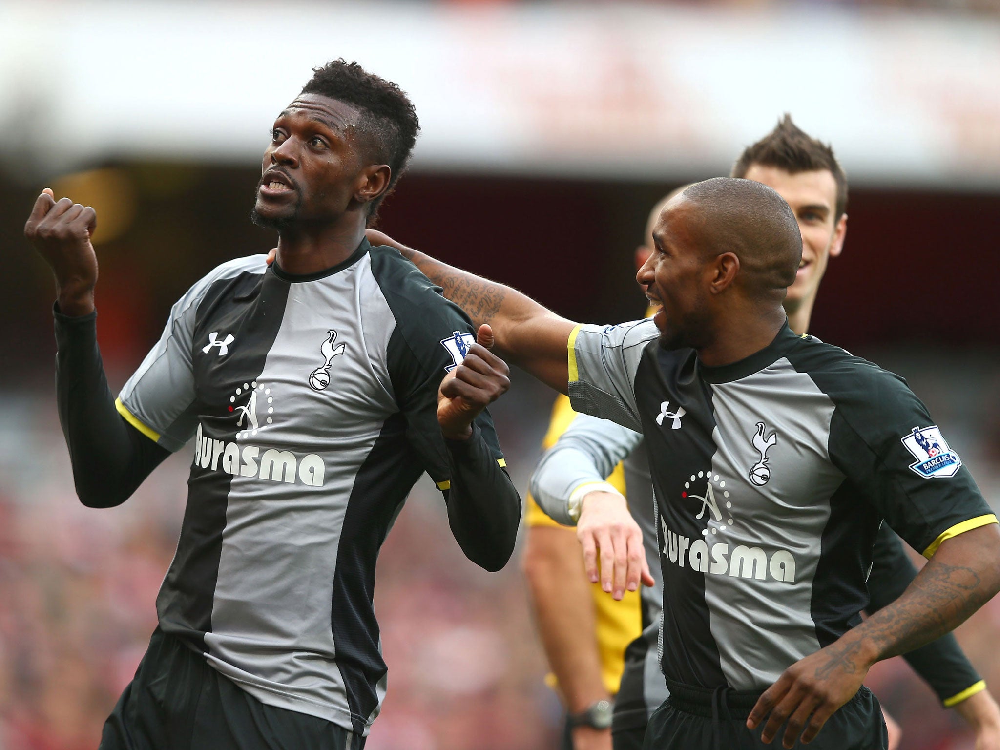 Neither Emmanuel Adebayor or Jermaine Defoe have started a Premier League game this season for Tottenham