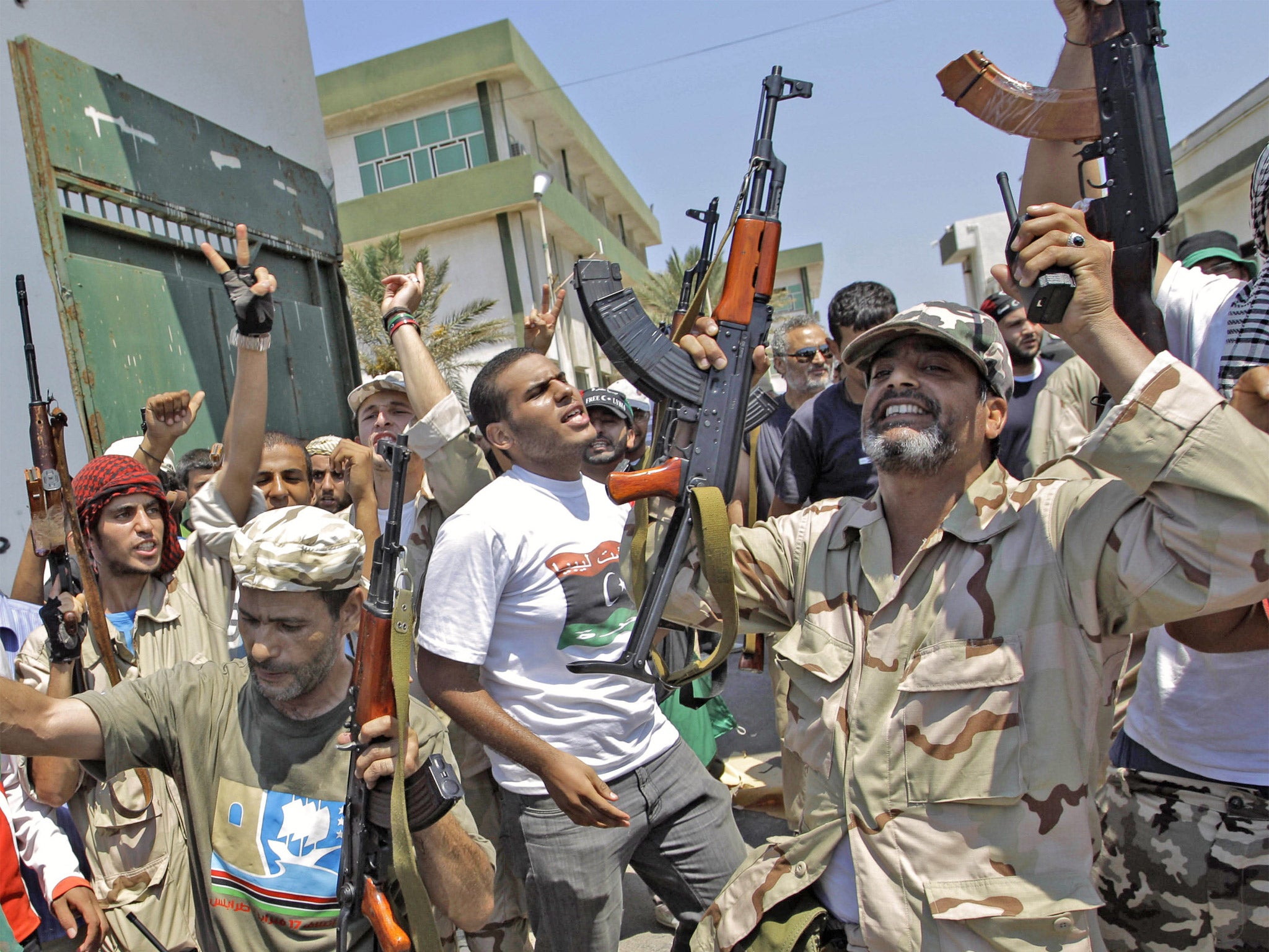 Libyan rebels celebrate taking Tripoli in 2011