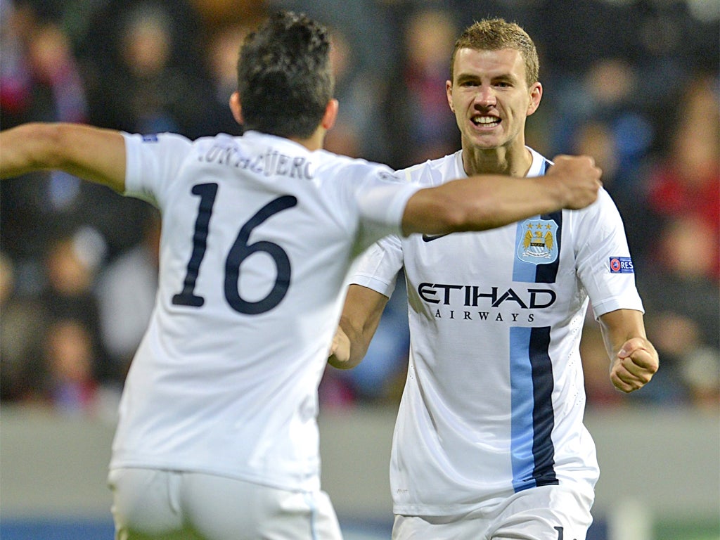 Aguero and Dzeko were both on the score sheet for City