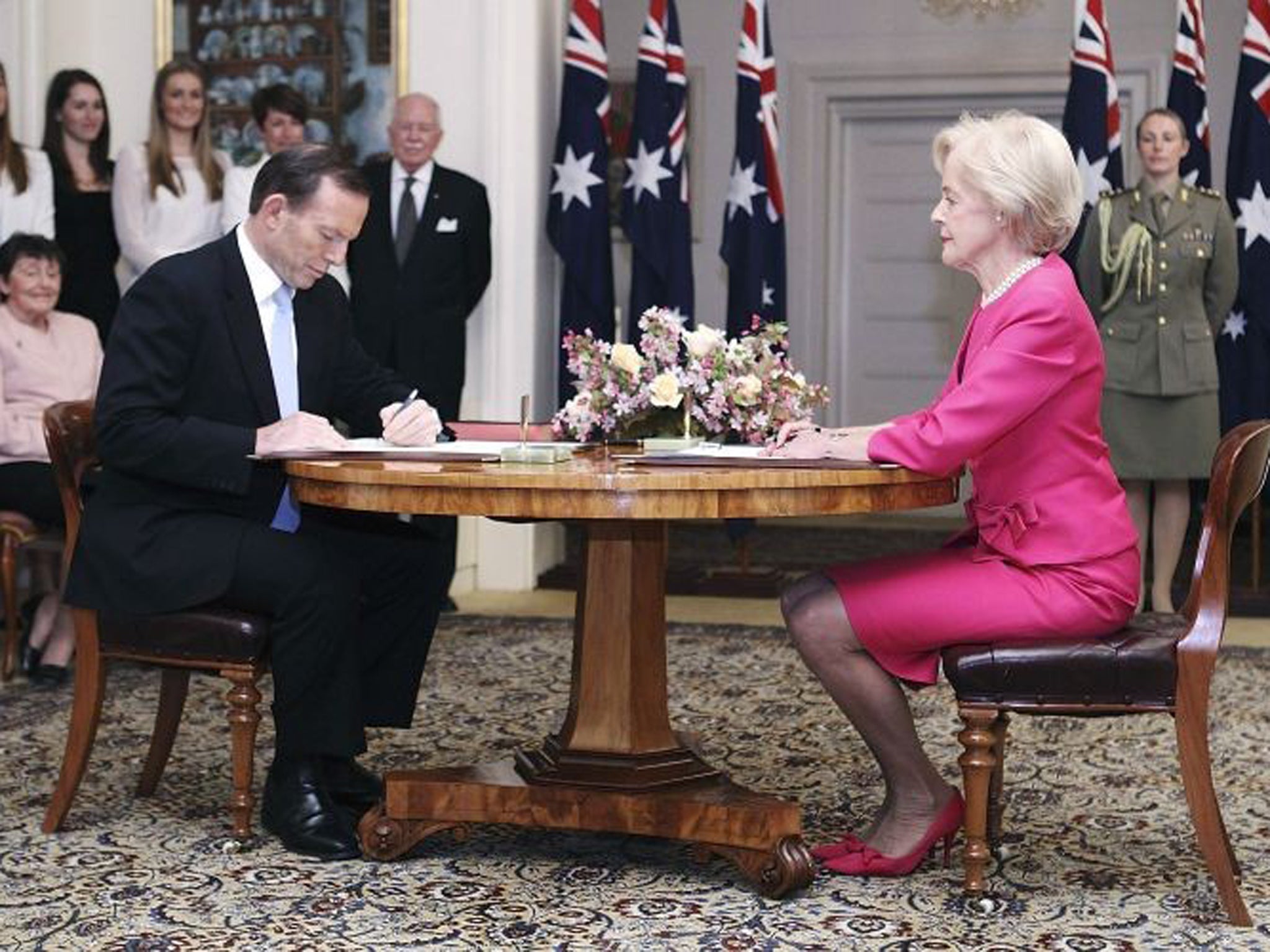 Tony Abbott is sworn in as the 28th Prime Minister of Australia